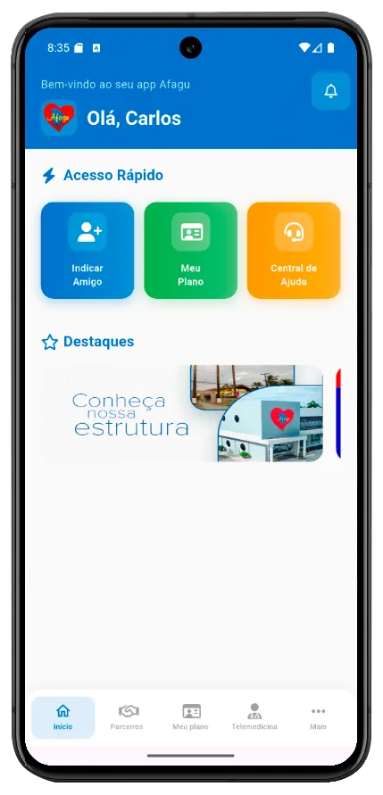 Screenshot do aplicativo Afagu